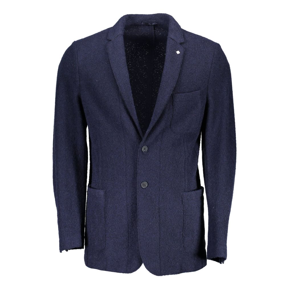 Blue Wool Men Jacket