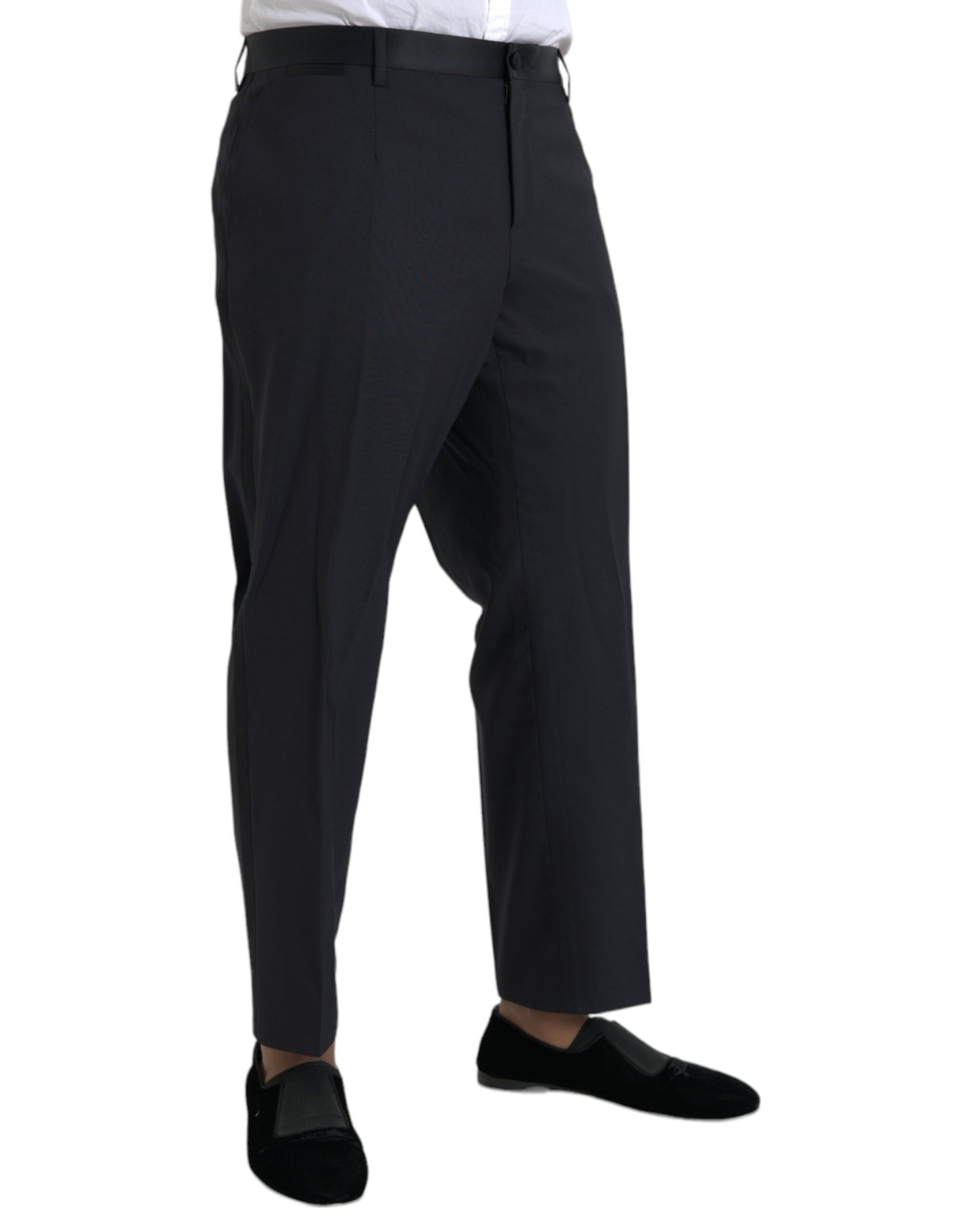 Blue Wool Men Skinny Dress Pants-Dolce & Gabbana-LabelTerrace.com