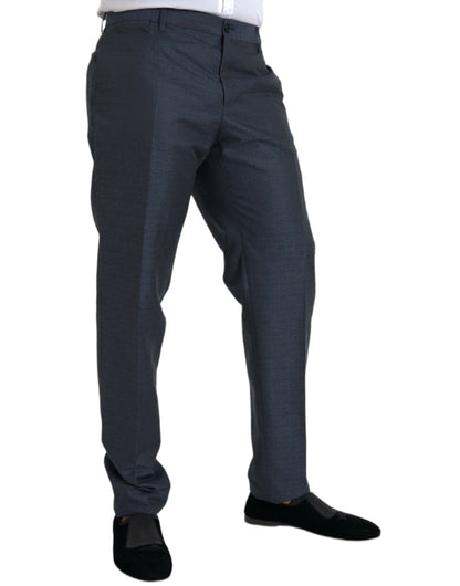 Blue Wool Men Skinny Dress Pants-Dolce & Gabbana-LabelTerrace.com