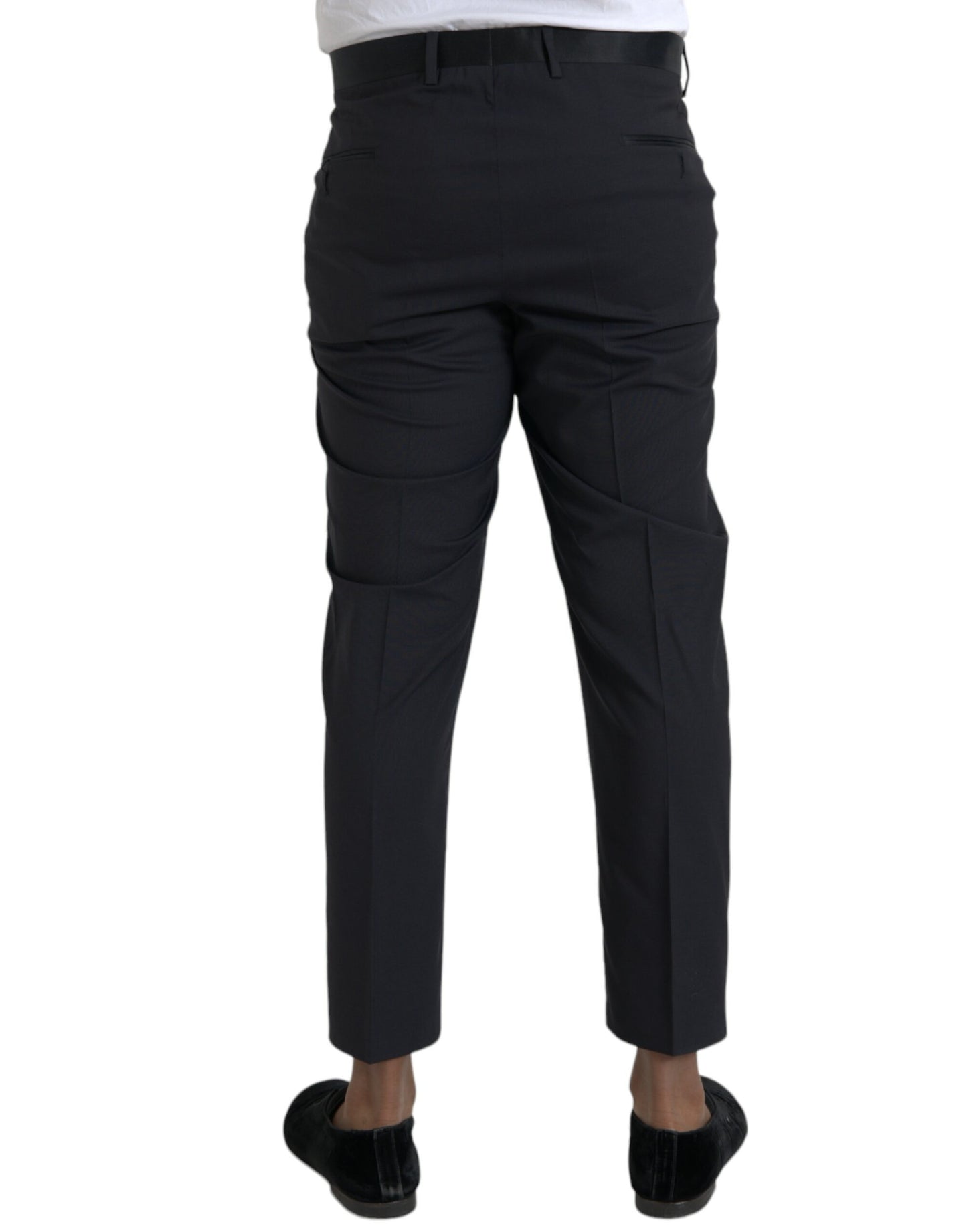 Blue Wool Men Skinny Dress Pants-Dolce & Gabbana-LabelTerrace.com