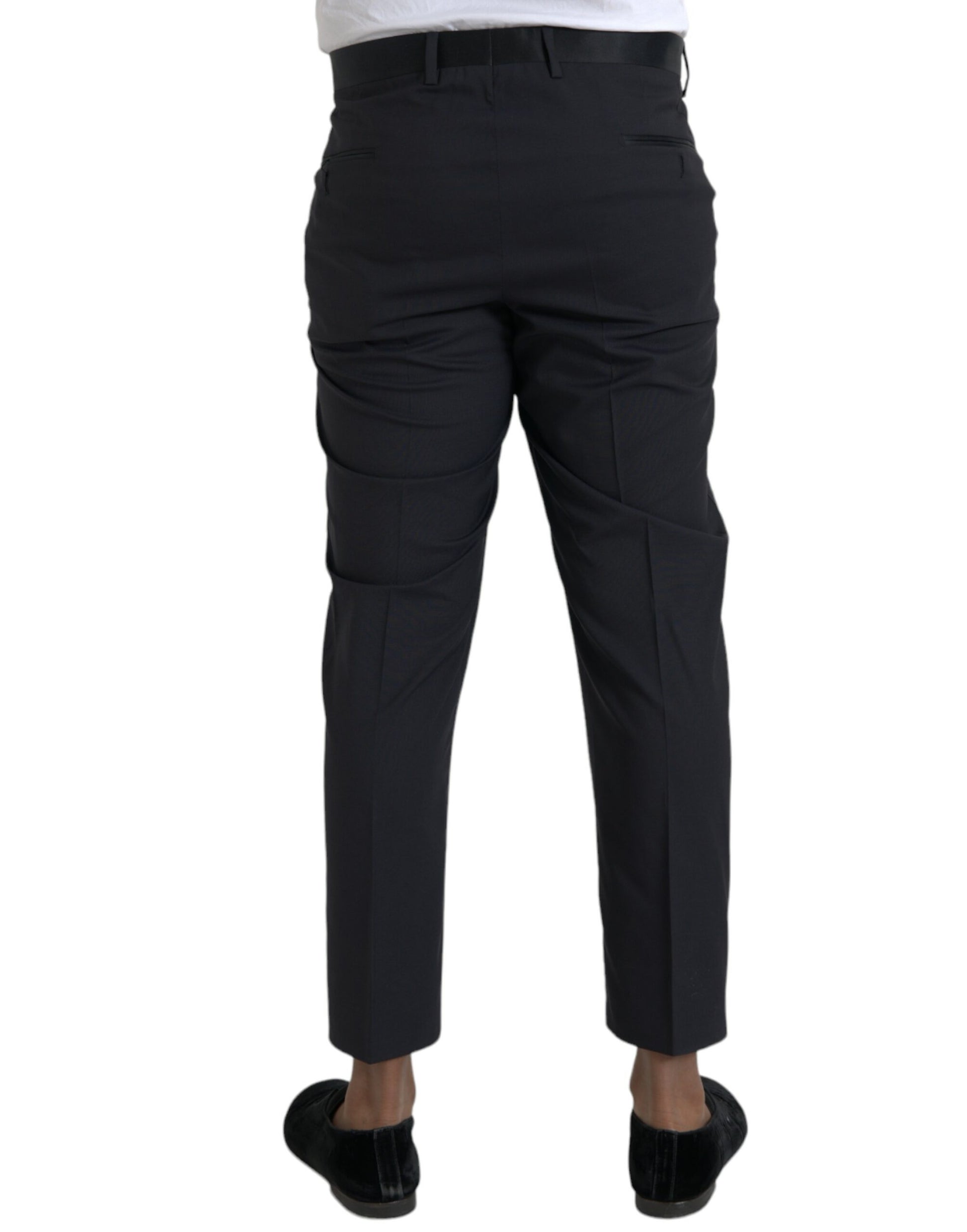Blue Wool Men Skinny Dress Pants-Dolce & Gabbana-LabelTerrace.com