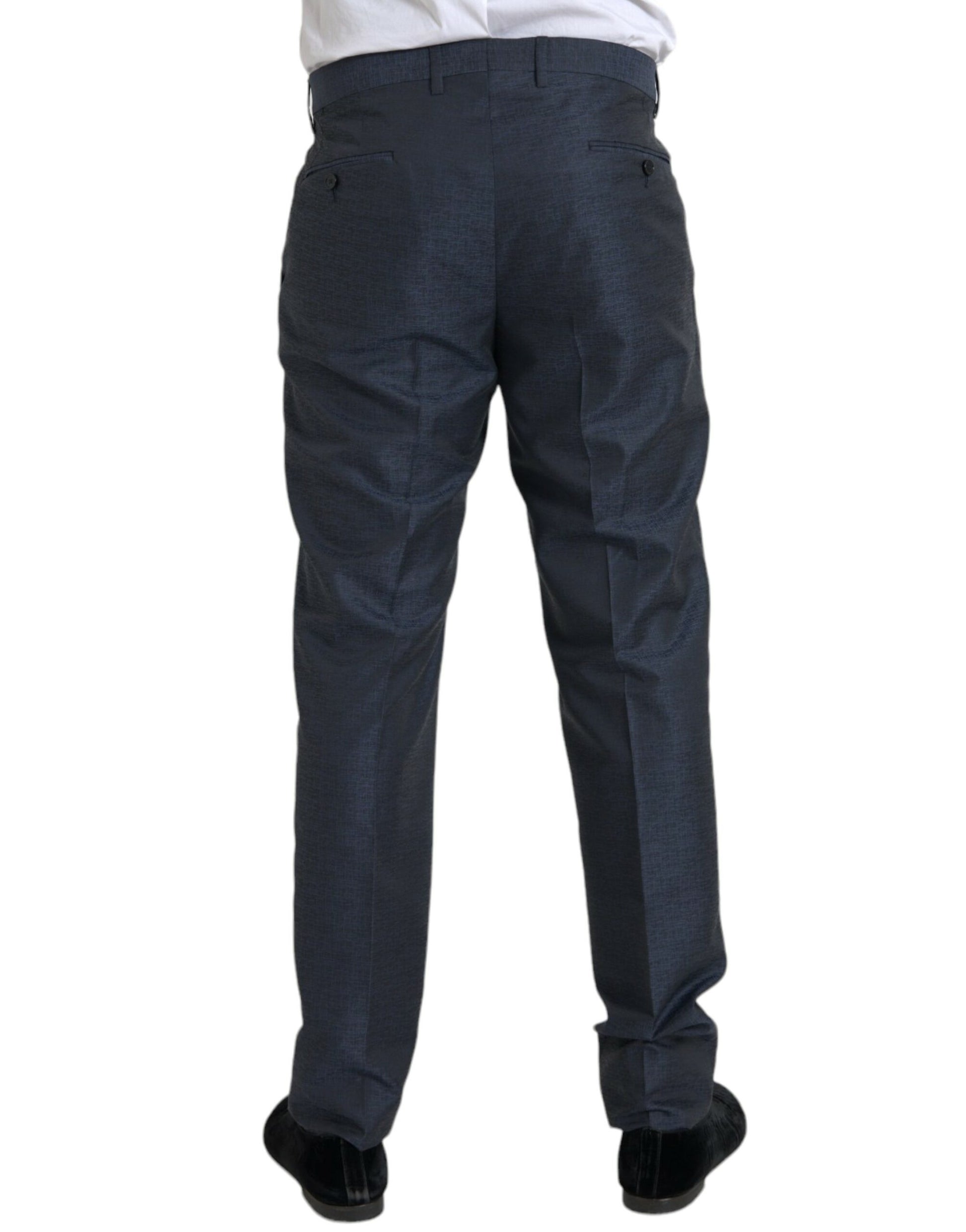 Blue Wool Men Skinny Dress Pants-Dolce & Gabbana-LabelTerrace.com