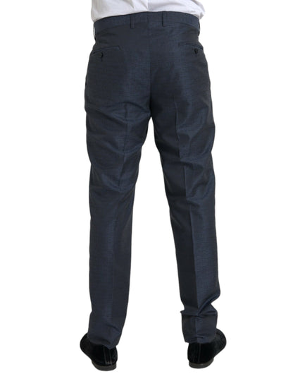 Blue Wool Men Skinny Dress Pants-Dolce & Gabbana-LabelTerrace.com