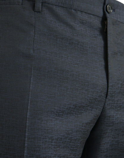 Blue Wool Men Skinny Dress Pants-Dolce & Gabbana-LabelTerrace.com