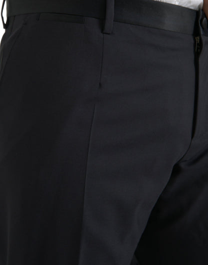 Blue Wool Men Skinny Dress Pants-Dolce & Gabbana-LabelTerrace.com