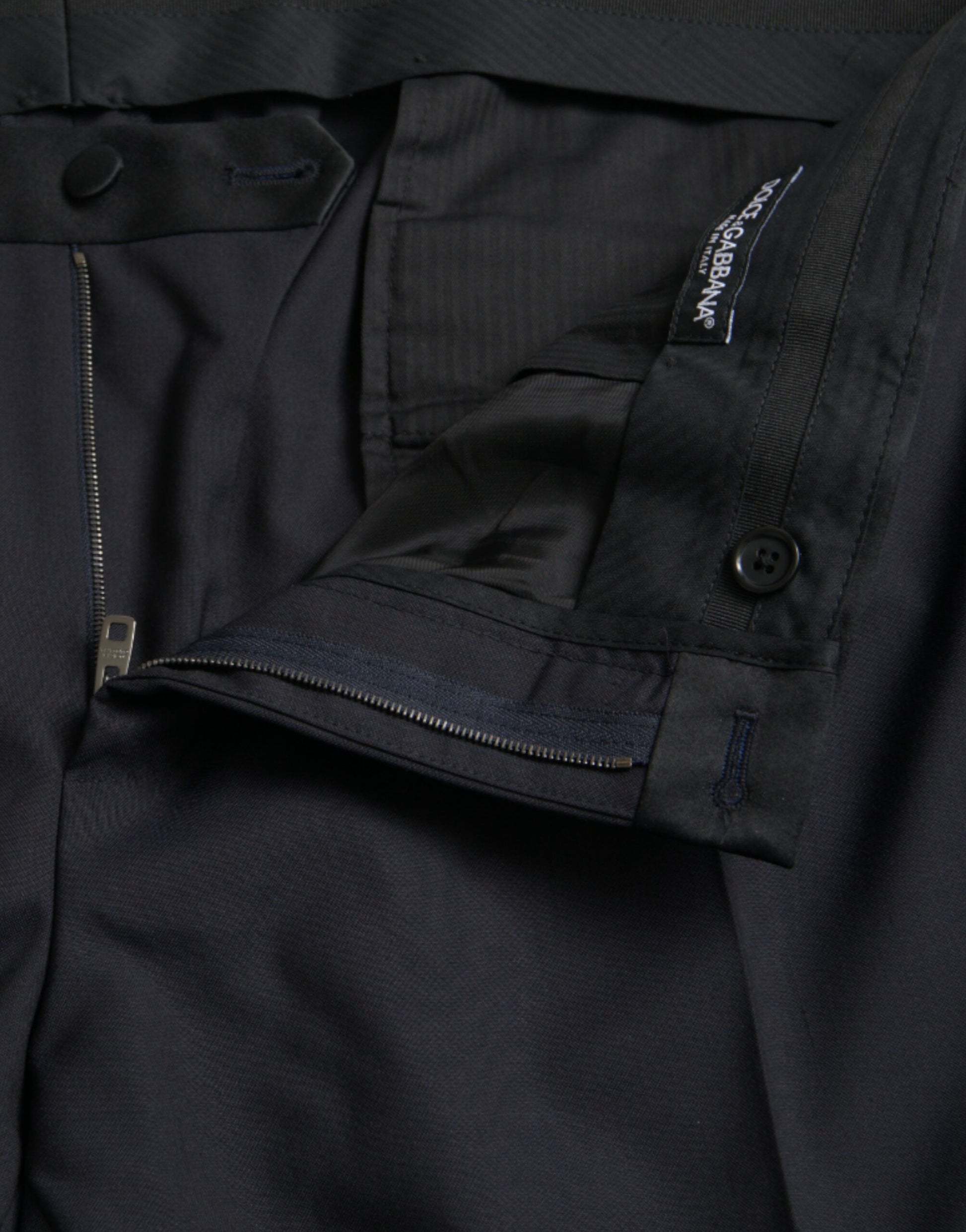 Blue Wool Men Skinny Dress Pants-Dolce & Gabbana-LabelTerrace.com