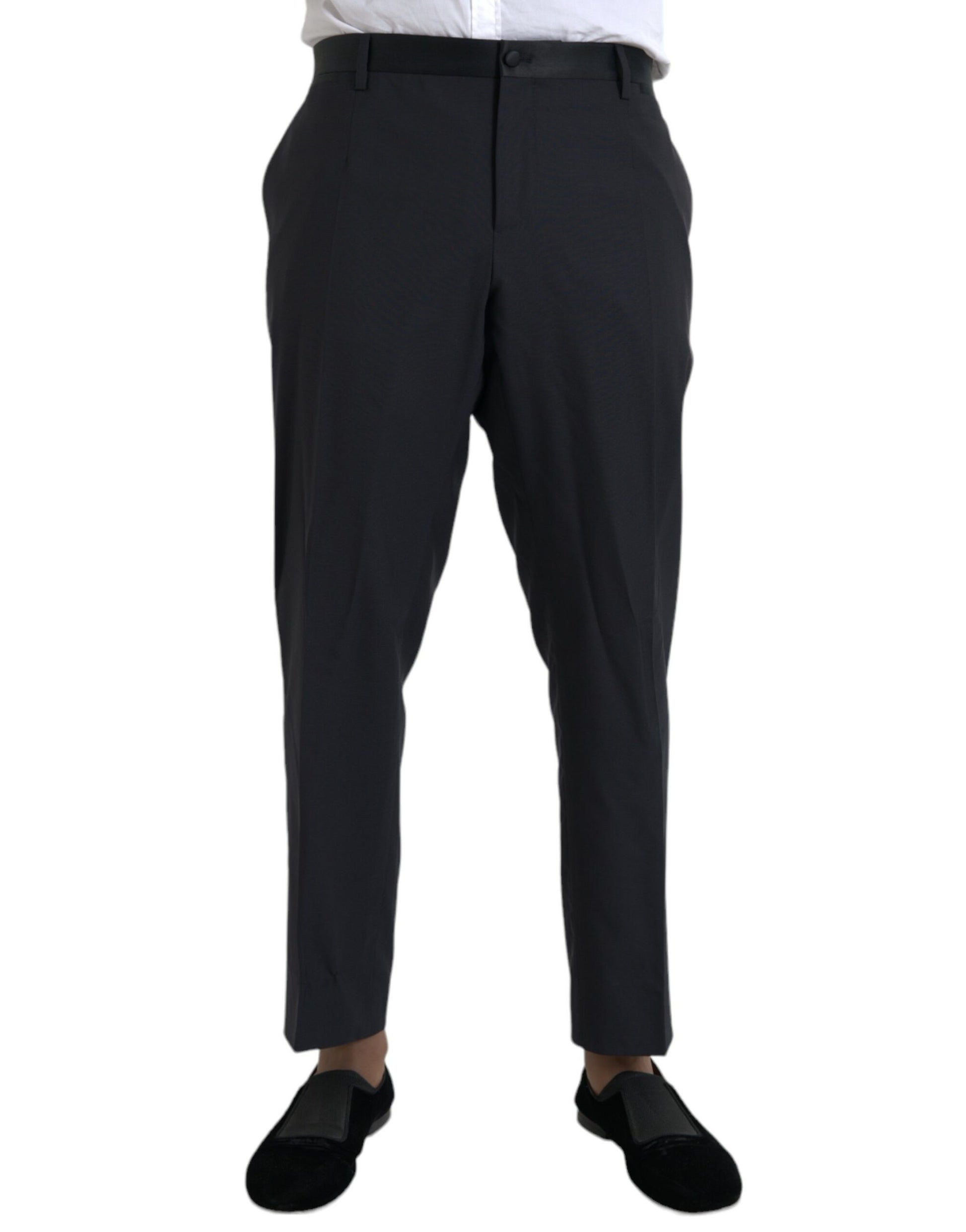 Blue Wool Men Skinny Dress Pants-Dolce & Gabbana-LabelTerrace.com