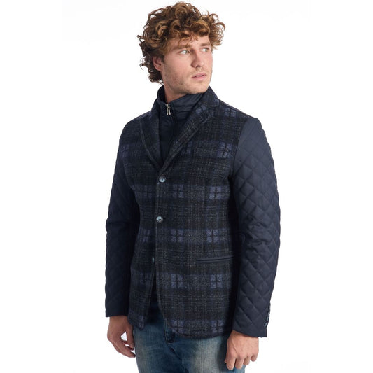 Blue Wool Men's Jacket-Roberto Pepe Luxury-LabelTerrace.com