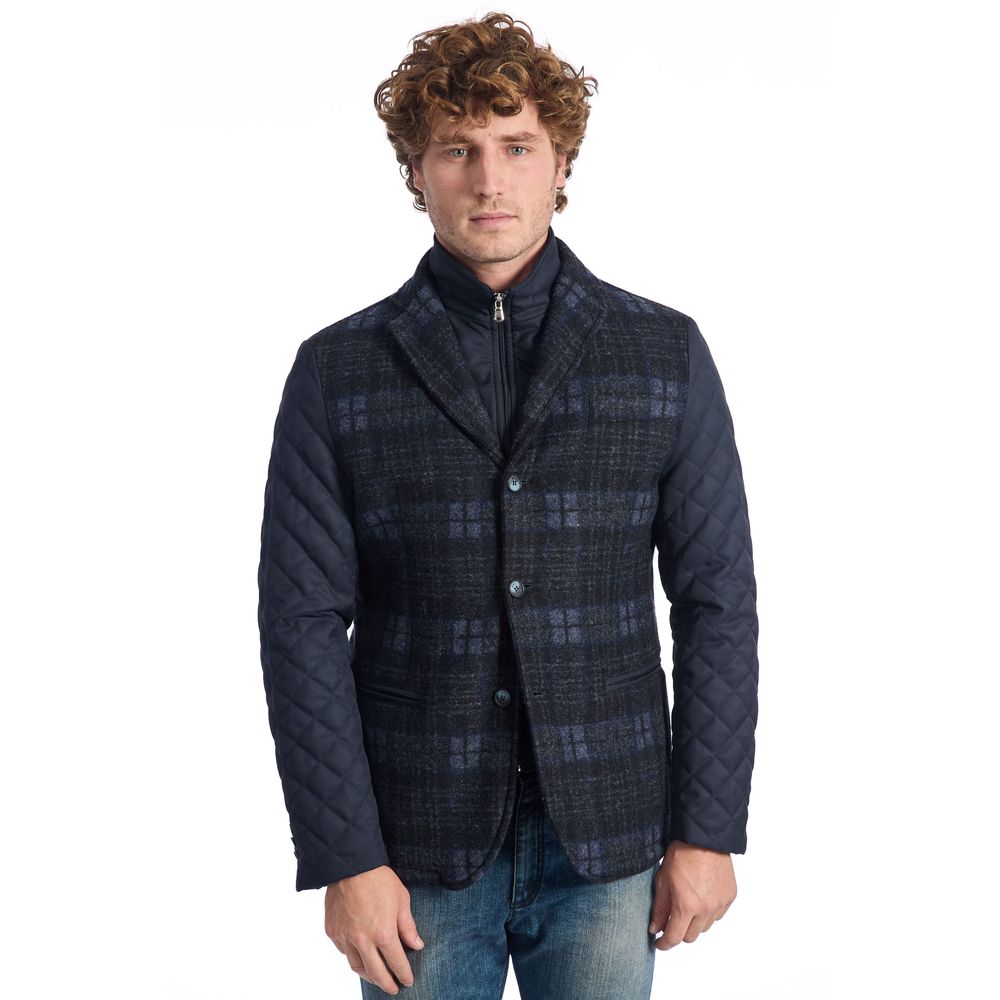 Blue Wool Men's Jacket-Roberto Pepe Luxury-LabelTerrace.com