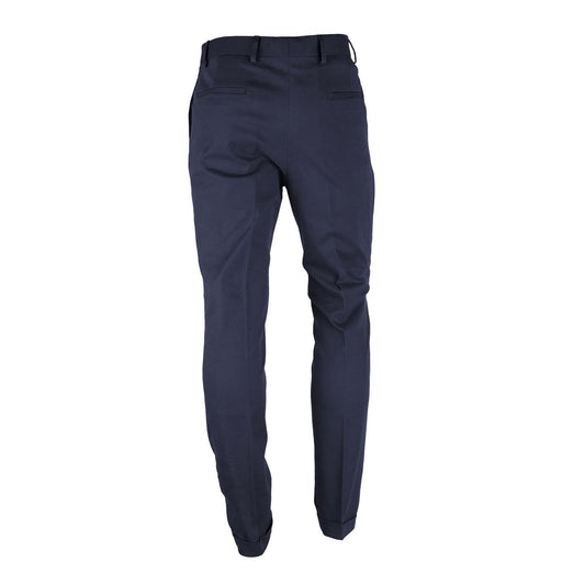 Blue Wool Men's Trousers