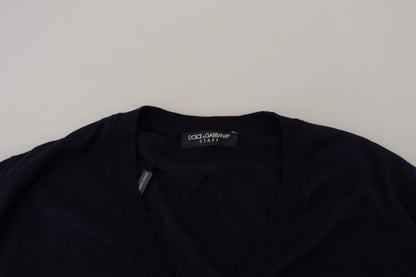 Blue Wool STAFF Down Cardigan Sweater