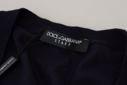 Blue Wool STAFF Down Cardigan Sweater