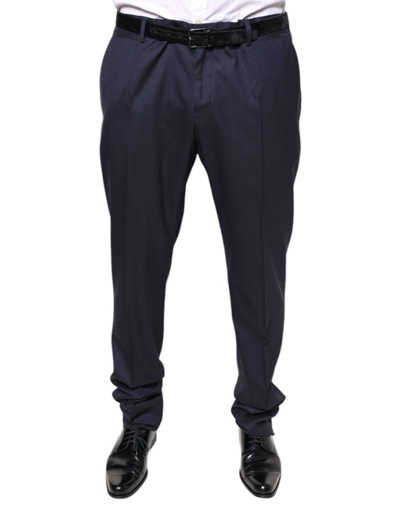 Blue Wool Skinny Formal Dress Pants-Dolce & Gabbana-LabelTerrace.com