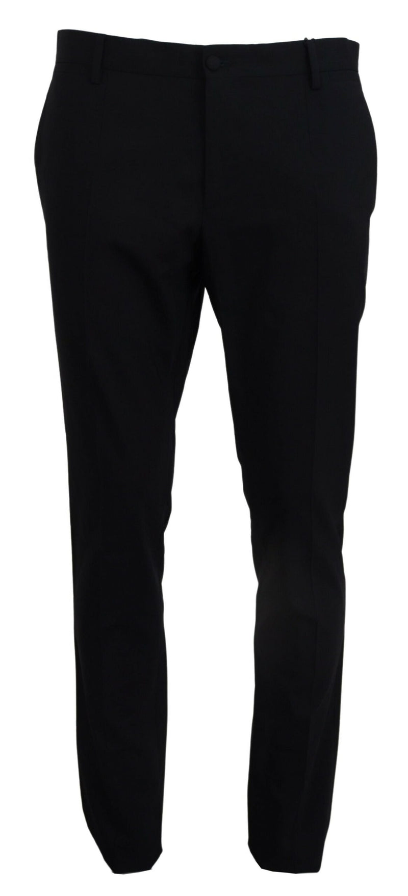 Blue Wool Stretch Dress Formal Slim Fit Pant-Dolce & Gabbana-LabelTerrace.com