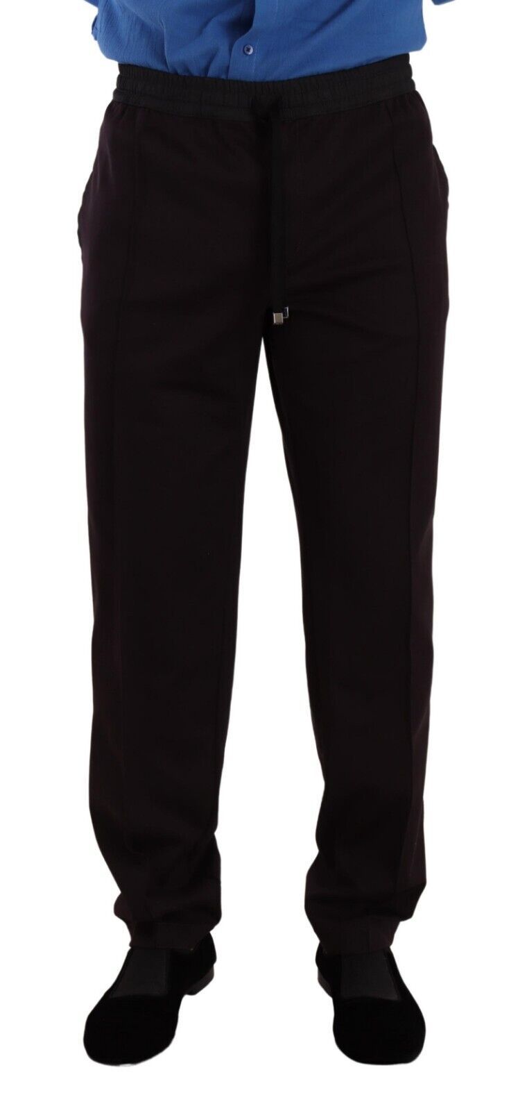 Bordeaux Cotton Mens Skinny Trouser Pants-Dolce & Gabbana-LabelTerrace.com