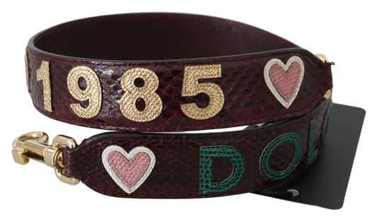 Bordeaux Exotic Skin Leather Belt Shoulder Strap-Dolce & Gabbana-LabelTerrace.com