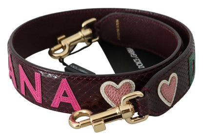 Bordeaux Exotic Skin Leather Belt Shoulder Strap-Dolce & Gabbana-LabelTerrace.com