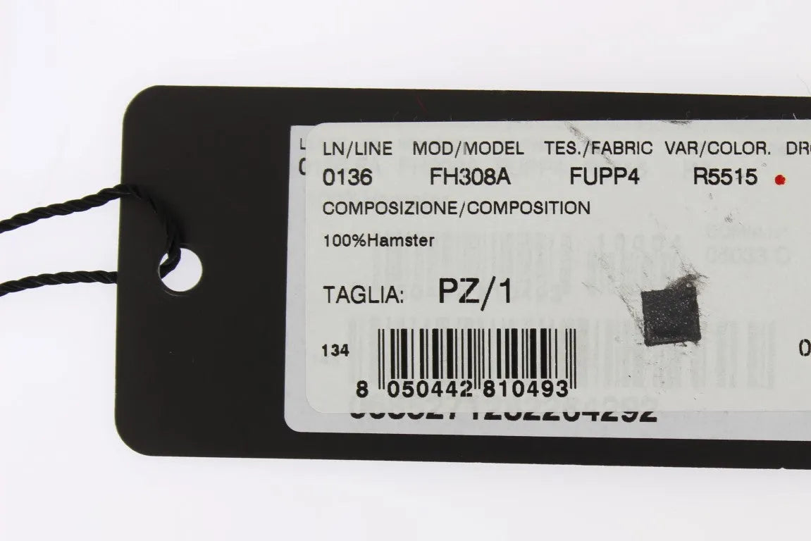 Bordeaux Hamster Fur Crochet Hood Scarf Hat-Dolce & Gabbana-LabelTerrace.com