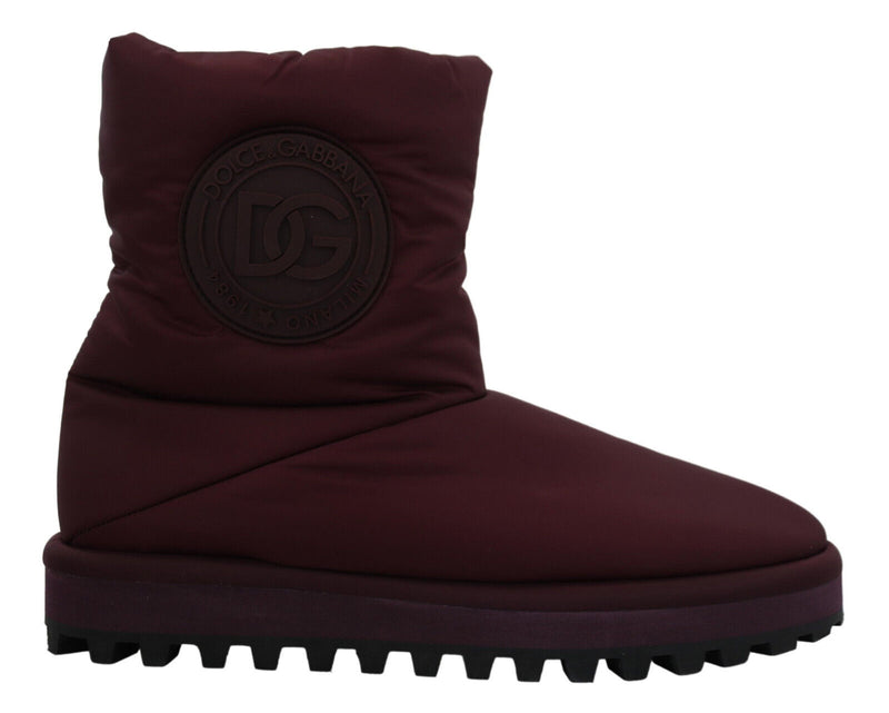Bordeaux Nylon Boots Padded Mid Shoes-Dolce & Gabbana-LabelTerrace.com