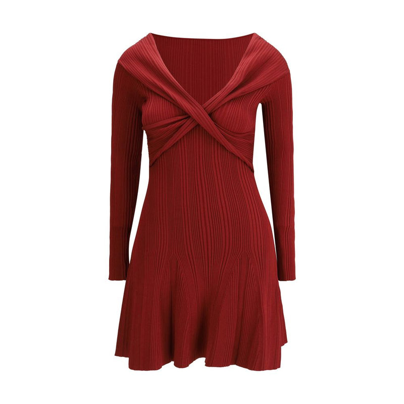 Bordeaux Viscose Casual Dress
