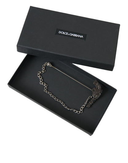 دبوس بروش على شكل مسدس من النحاس والنحاس والحرير للرجال