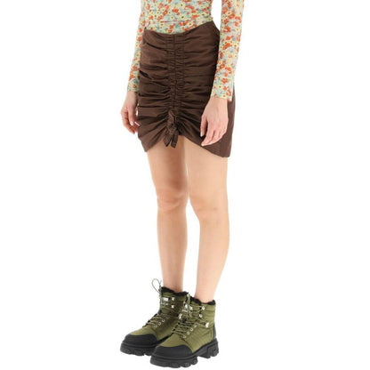 Brown Acetate Mini Skirt