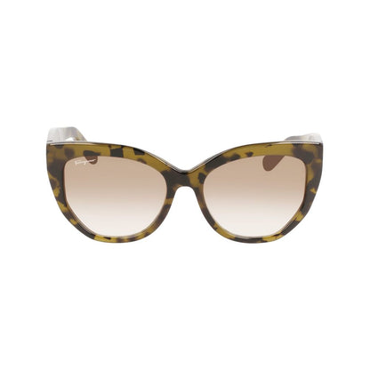 Brown Acetate Sunglasses-Ferragamo-LabelTerrace.com