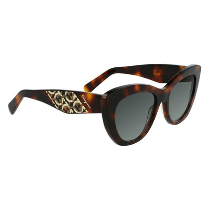 Brown Acetate Sunglasses-Salvatore Ferragamo-LabelTerrace.com