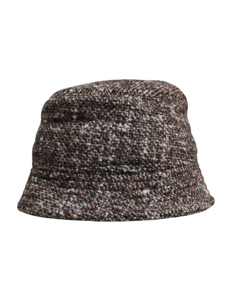 Brown Alpaca Wool Woven Bucket Hat-Dolce & Gabbana-LabelTerrace.com