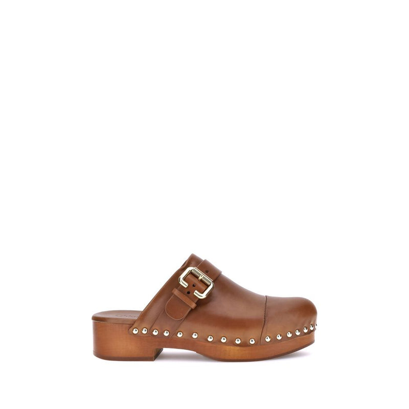 Brown Calf Leather Bos Taurus Clogs