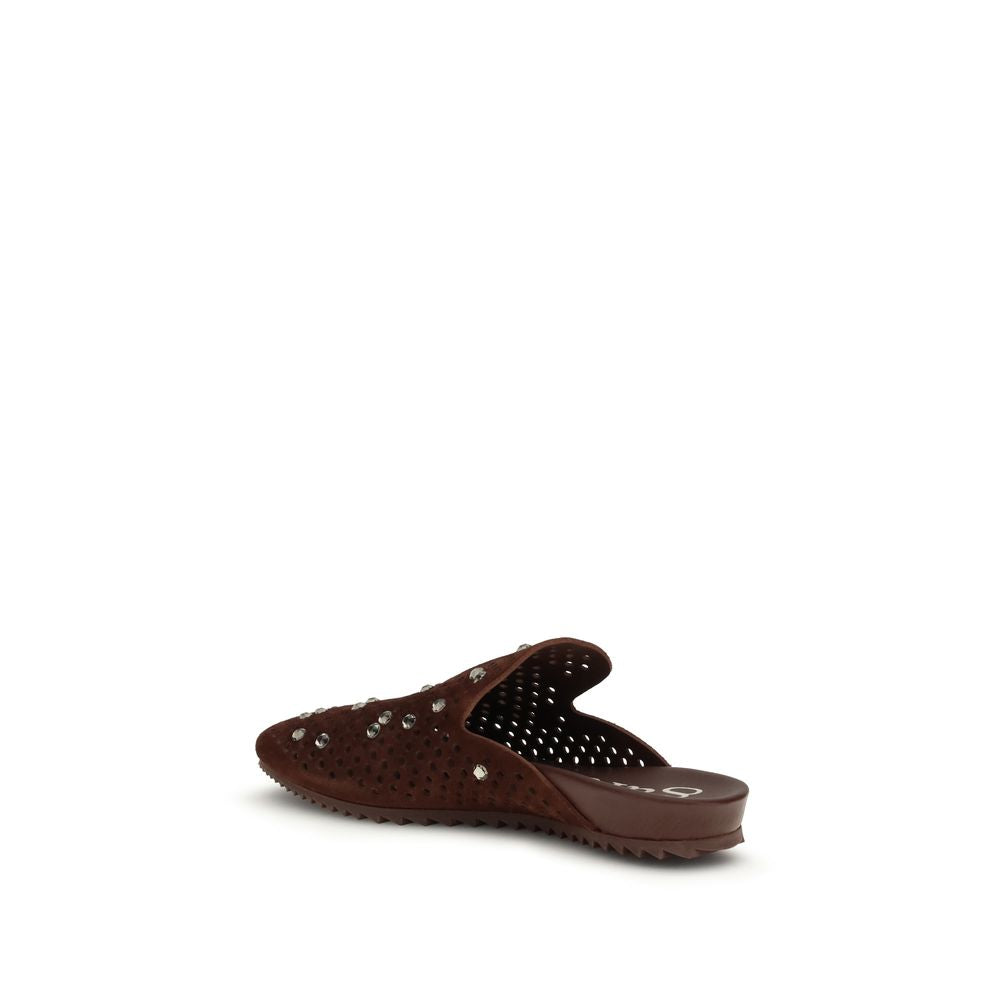 Brown Calf Leather Bos Taurus Mules
