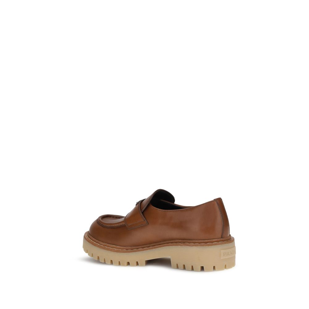 Brown Calf Leather Bos Taurus Slip-On Loafers