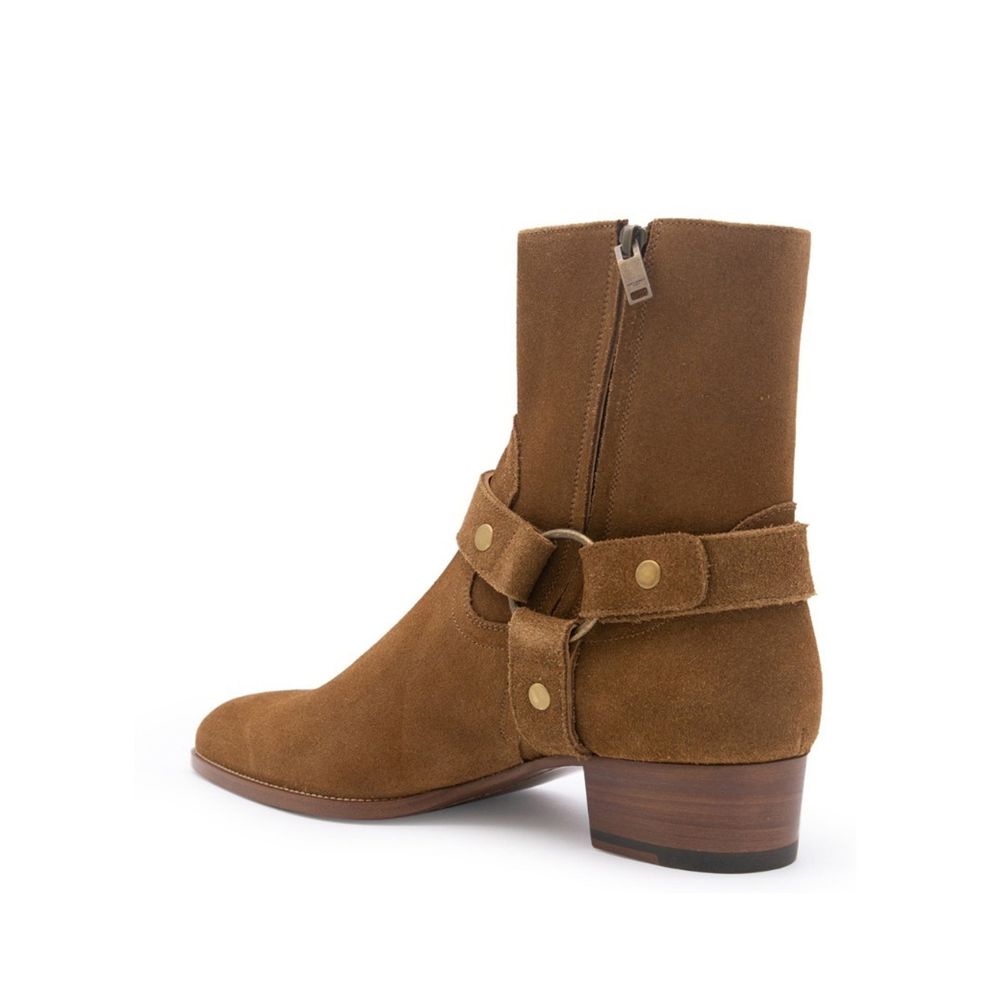 Wyatt Harness Ankle Boots-Saint Laurent-LabelTerrace.com