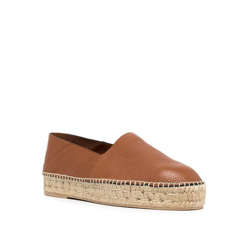 Logo-Plaque Leather Espadrilles-Valentino Garavani-LabelTerrace.com