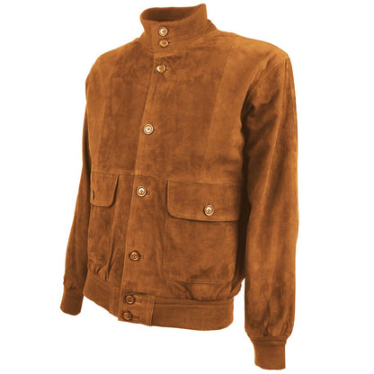 Brown Calfskin Men Bomber Jacket-Emilio Romanelli-LabelTerrace.com