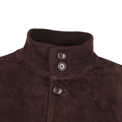 Brown Calfskin Men Bomber Jacket-Emilio Romanelli-LabelTerrace.com