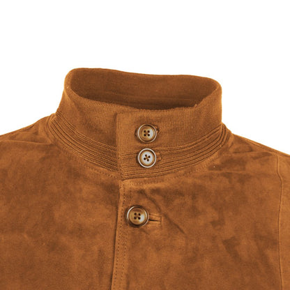 Brown Calfskin Men Bomber Jacket-Emilio Romanelli-LabelTerrace.com