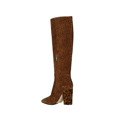 Leopard-Print Leather Boots-Sergio Rossi-LabelTerrace.com