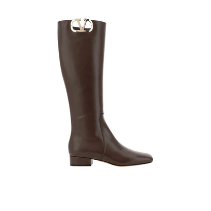 Leather Logo Boots-Valentino Garavani-LabelTerrace.com