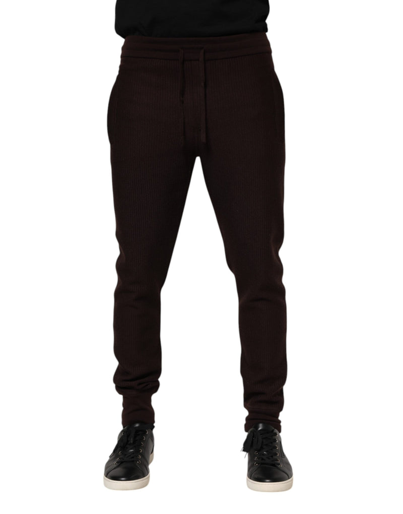 Brown Cashmere Men Jogger Sweatpants Pants-Dolce & Gabbana-LabelTerrace.com
