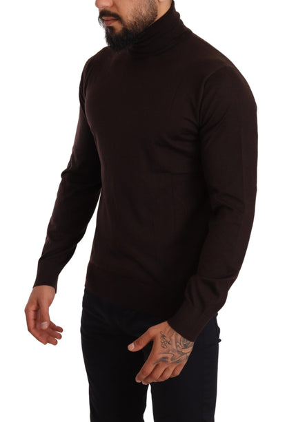 Brown Cashmere Turtleneck Pullover Sweater-Dolce & Gabbana-LabelTerrace.com