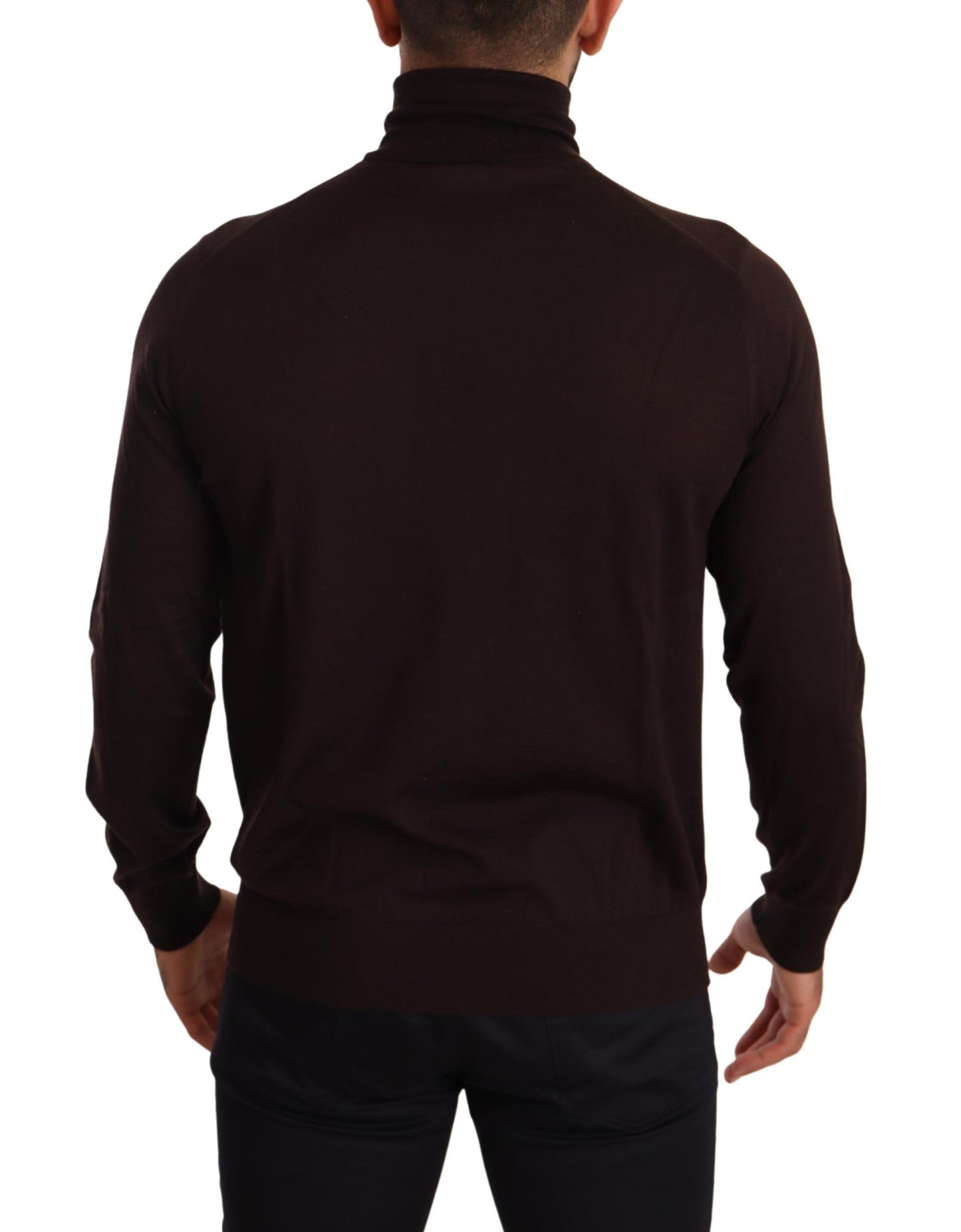 Brown Cashmere Turtleneck Pullover Sweater-Dolce & Gabbana-LabelTerrace.com