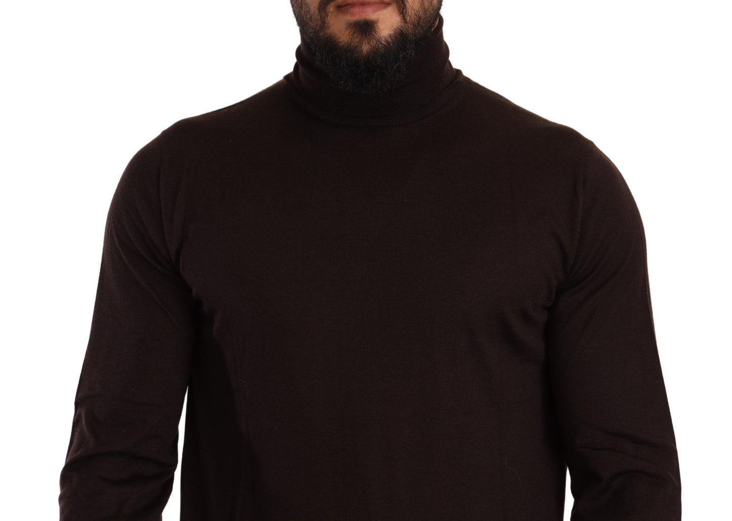 Brown Cashmere Turtleneck Pullover Sweater-Dolce & Gabbana-LabelTerrace.com