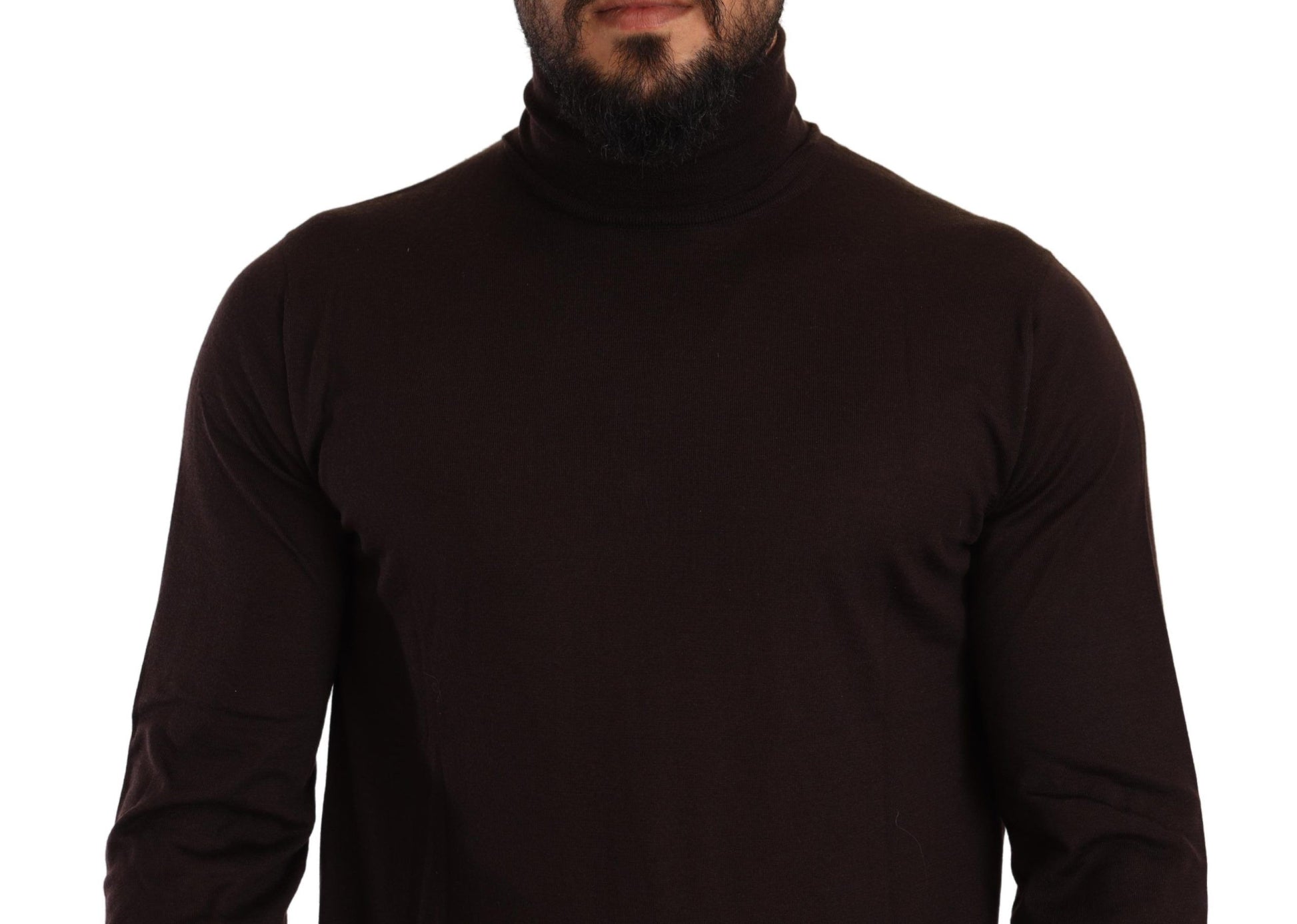 Brown Cashmere Turtleneck Pullover Sweater-Dolce & Gabbana-LabelTerrace.com