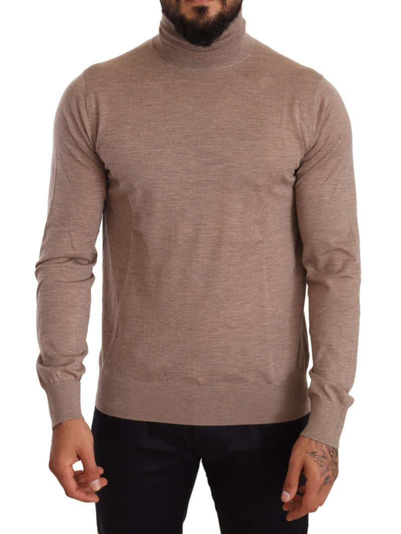 Brown Cashmere Turtleneck Pullover Sweater-Dolce & Gabbana-LabelTerrace.com
