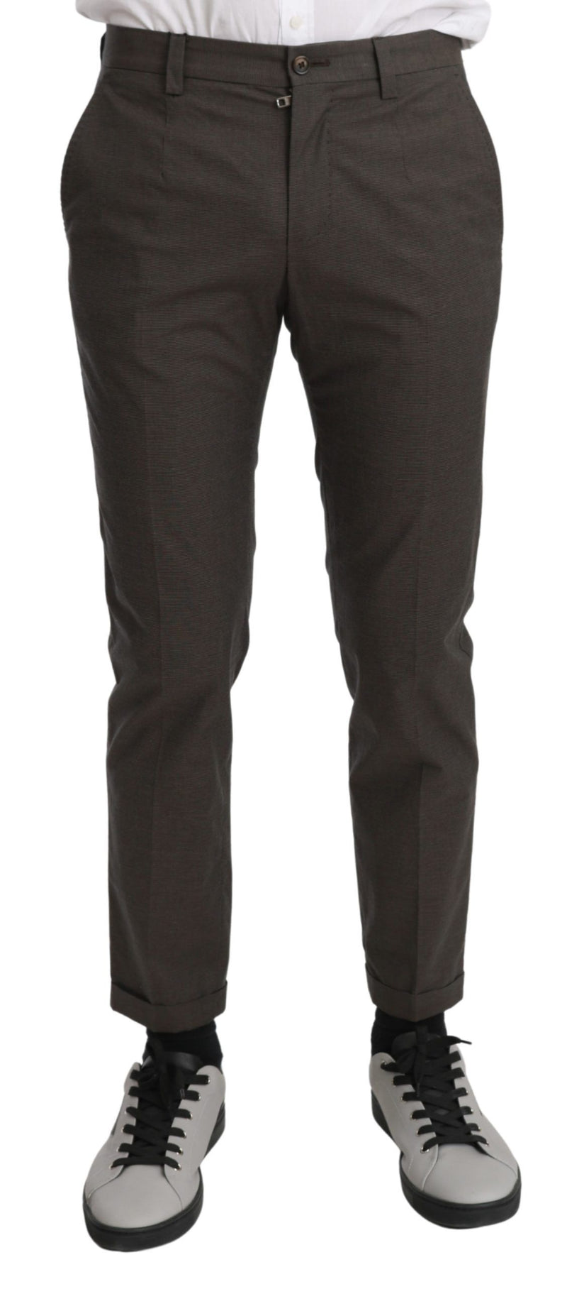 Brown Casual Mens Trouser 100% Cotton Pants-Dolce & Gabbana-LabelTerrace.com