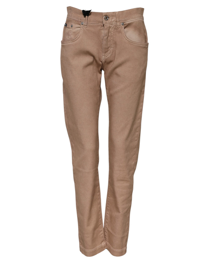 Brown Cotton Boyfriend Denim Trousers Jeans-Dolce & Gabbana-LabelTerrace.com