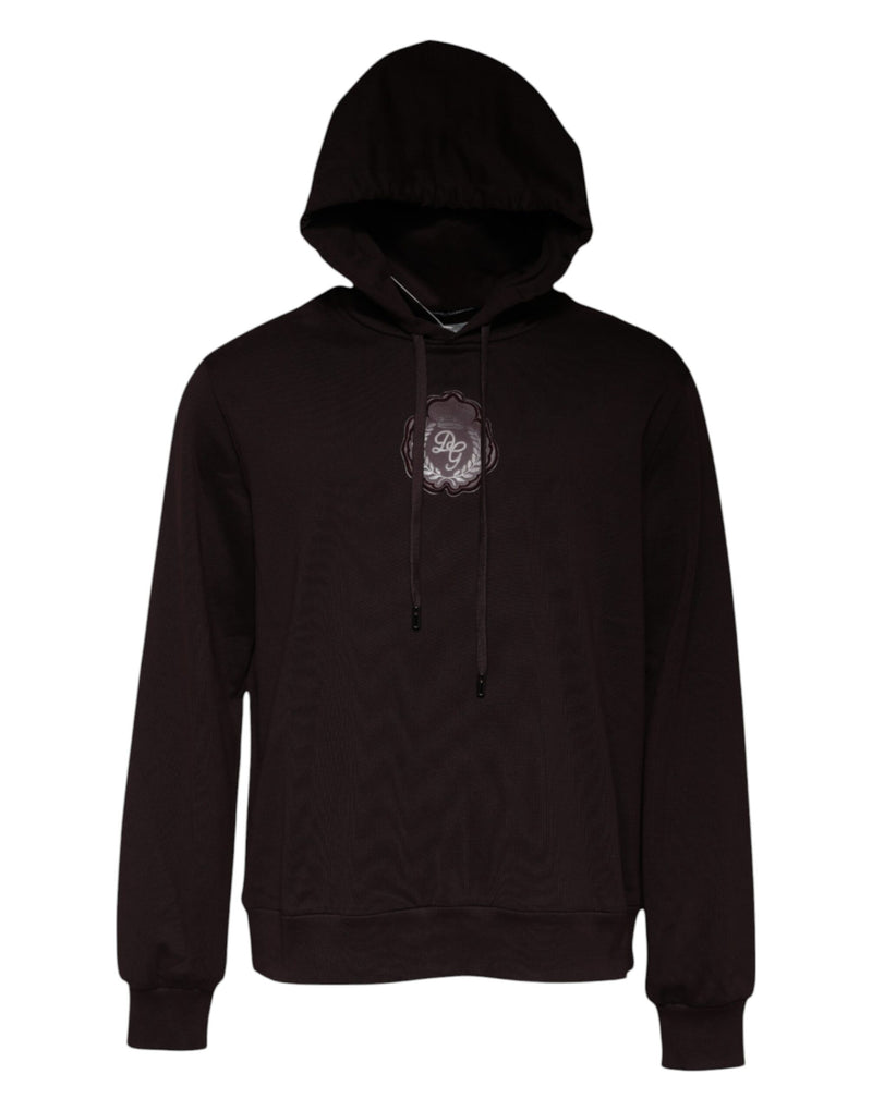 Brown Cotton Hooded Men Sweatshirt Sweater-Dolce & Gabbana-LabelTerrace.com