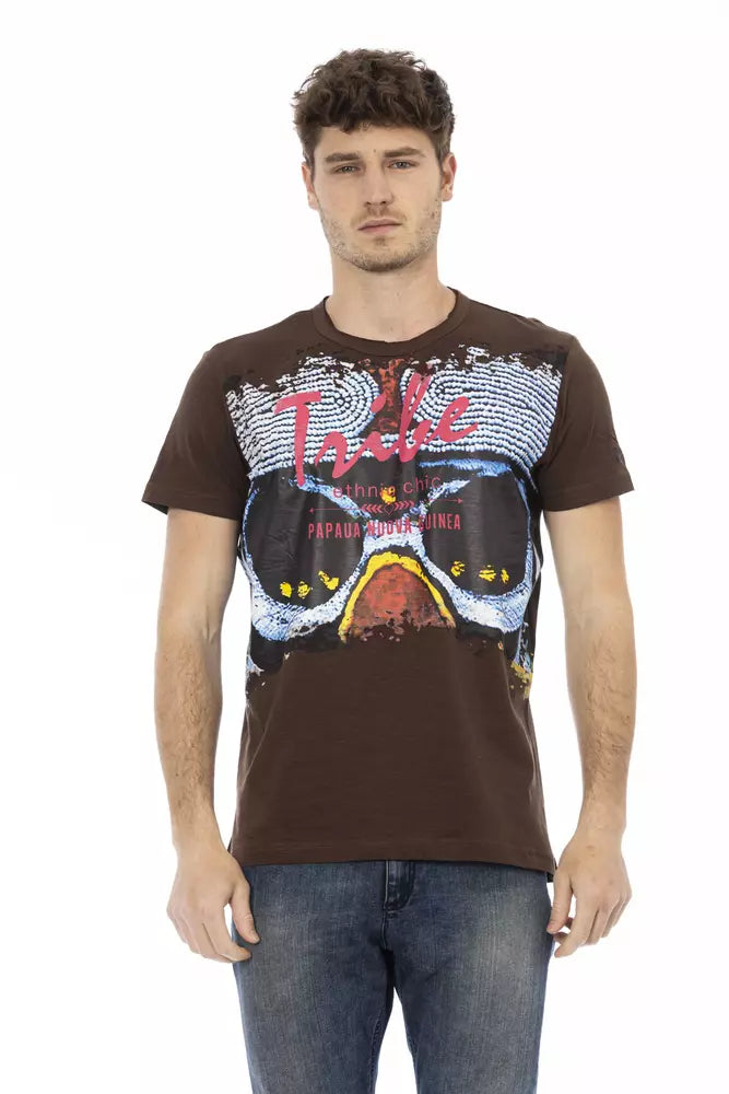 Brown Cotton Men T-Shirt-Trussardi Action-LabelTerrace.com