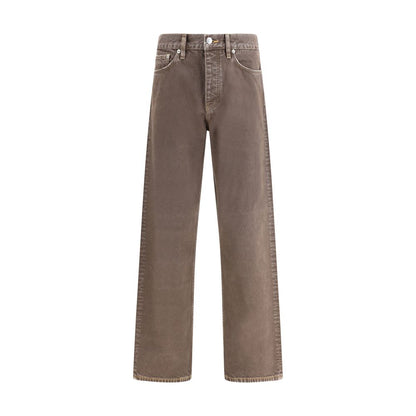 Brown Cotton Relaxed Fit Jeans